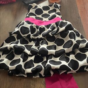 Polka Dot Kids Dress with Pink Accent
